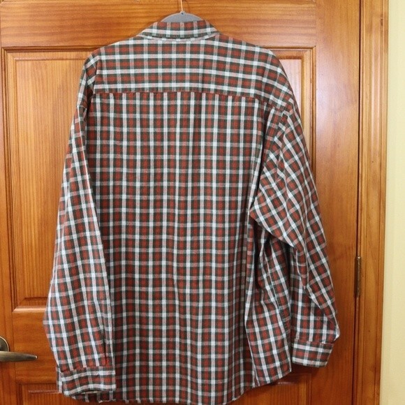 Eddie Bauer Mens Christmas Plaid Red & Green 100% Cotton Button Up Shirt XXL - Picture 8 of 13